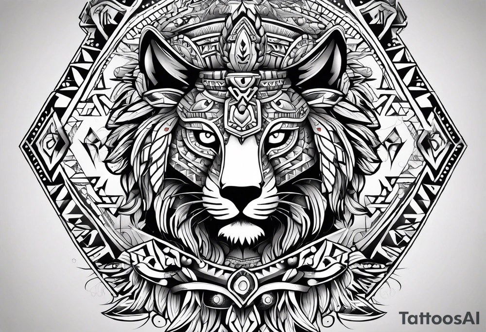 Aztec animal tattoo idea