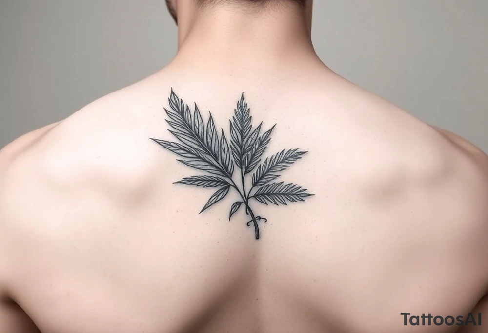 palm leaves side neck tattoo tattoo idea