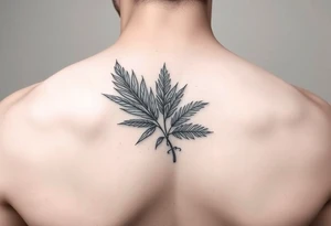 palm leaves side neck tattoo tattoo idea