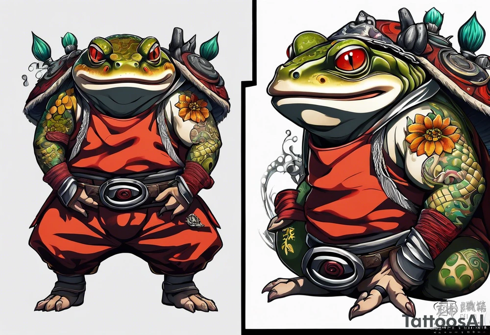 Jiraiya Naruto Gamakichi toad tattoo idea