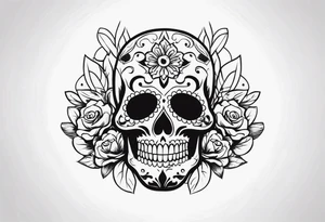 Day of dead skull with smoke around it tattoo idea