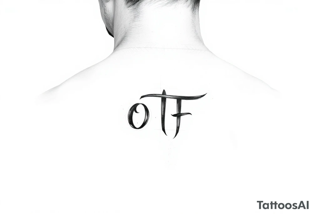 Paint brush stroke. Initials "OTF" tattoo idea