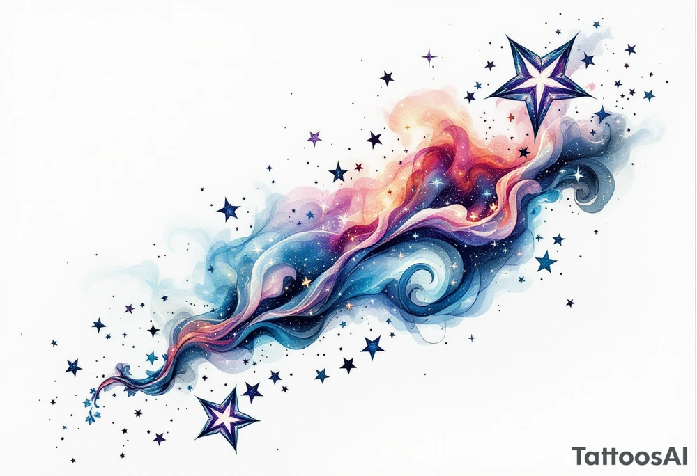 Stars and nebula tattoo idea
