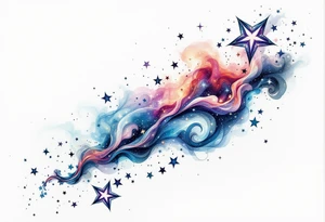 Stars and nebula tattoo idea