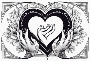 Hands holding a heart with tears tattoo idea