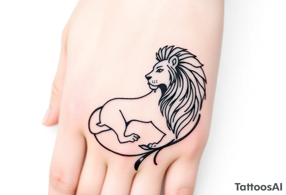 Virgo woman in love with Leo lion tattoo idea