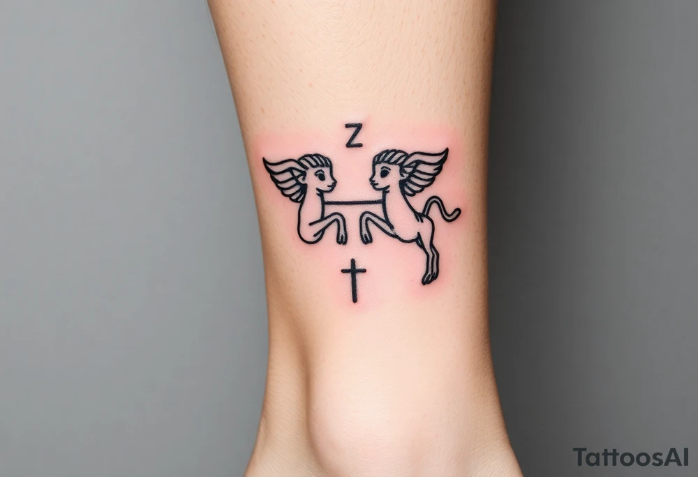 Trippy gemini zodiac tattoo idea