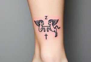 Trippy gemini zodiac tattoo idea