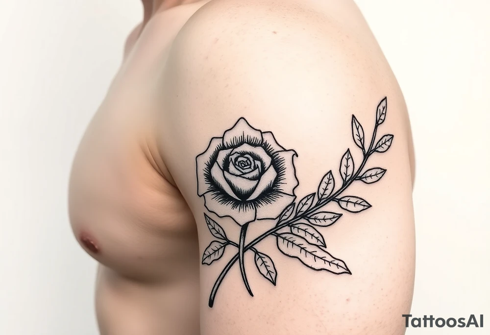 orthodox crown rose palm tattoo idea