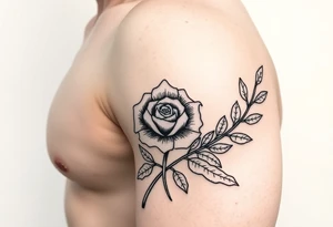 orthodox crown rose palm tattoo idea