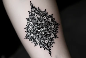 mandala with eye in the middle tattoo idea