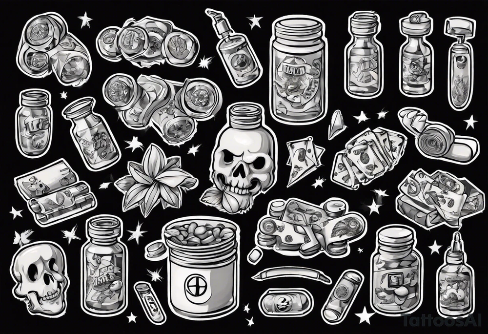 drugs and money tattoo idea