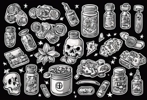 drugs and money tattoo idea