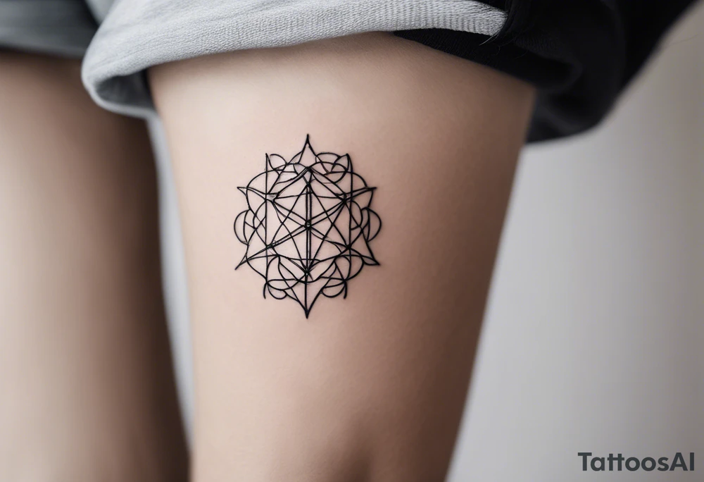 Erstelle ein Tatoo. Hundepfote. In der Hundepfote Symbol Autismus Puzzleteil und PTSD Schlaufe nur einmal. Ausserhalb der Pfote minimalistischer quatradischer  und abstrakter Style. Style des Tatoo minimalistisch, abstrakt, Dotwort, aquarell und fineline tattoo idea