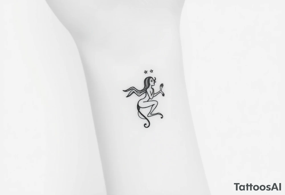 Vintage Aquarius elegant tattoo idea