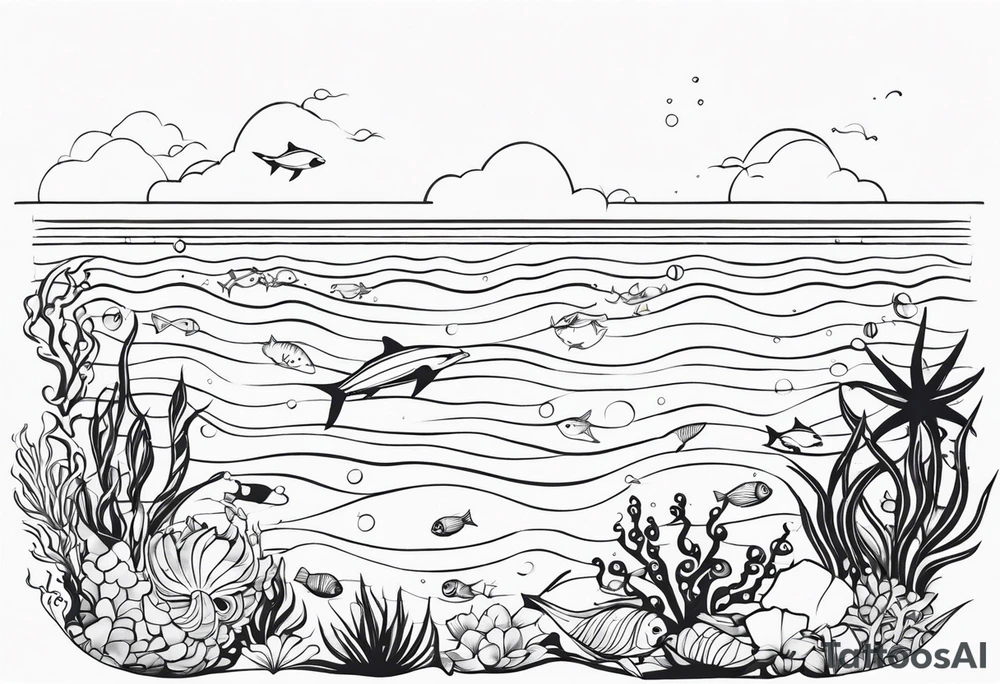 Sea themed foot tattoo tattoo idea