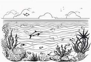 Sea themed foot tattoo tattoo idea