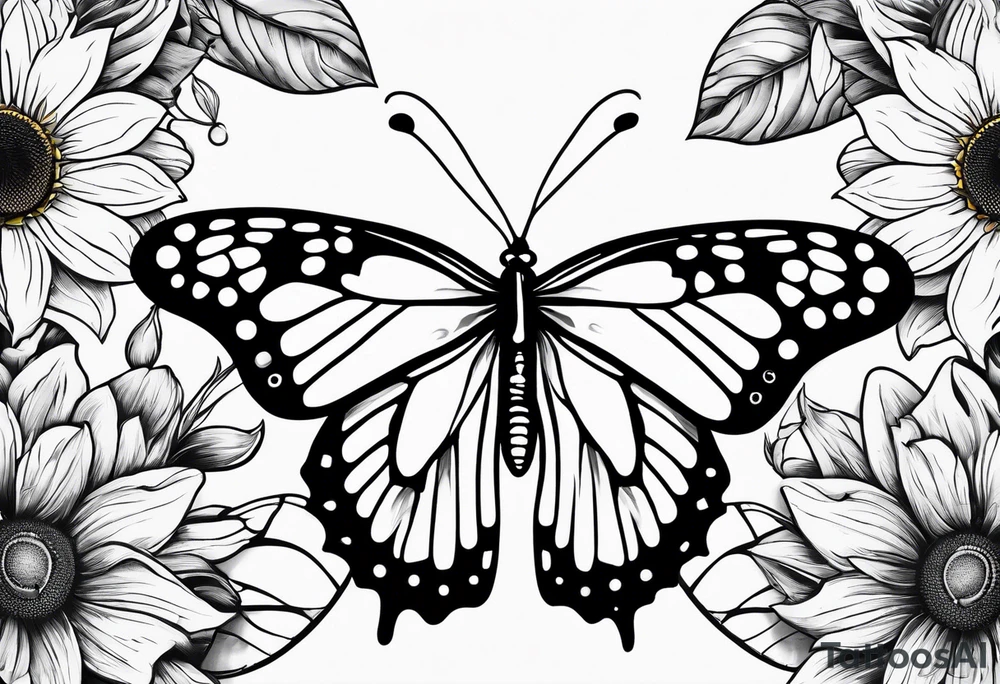 Butterfly, sunflower, book, fly, fish tattoo idea
