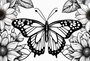 Butterfly, sunflower, book, fly, fish tattoo idea