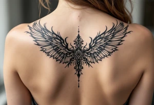 full back tattoo with body contouring tattoo idea