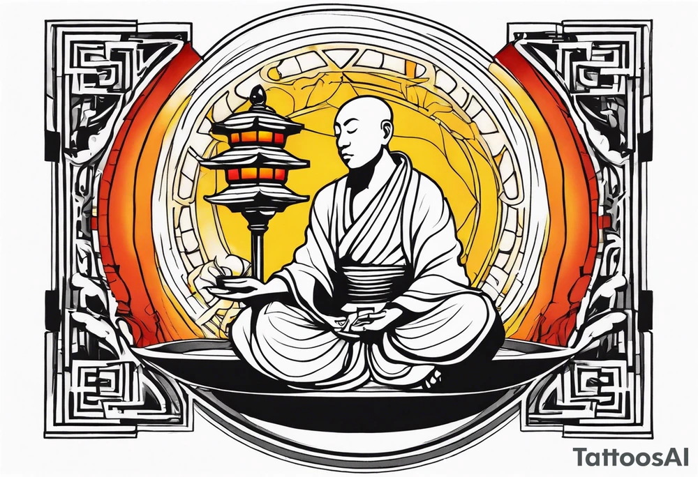 Zen Monk and a Traffic-light tattoo idea