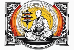 Zen Monk and a Traffic-light tattoo idea