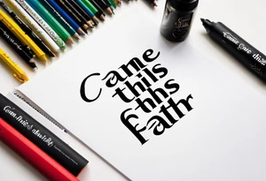 the phrase “came this far by” going through the word FAITH. tattoo idea