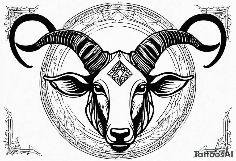 Capricornus two horns female and contains the letter S tattoo idea