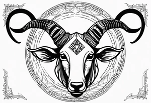 Capricornus two horns female and contains the letter S tattoo idea