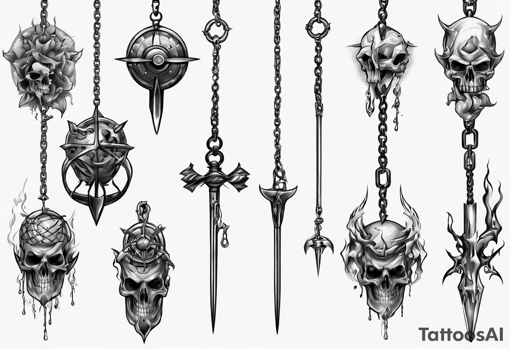 mace on a chain tattoo idea