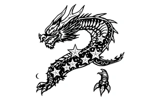 Shenron dragon with 7 star dragon balls tattoo idea