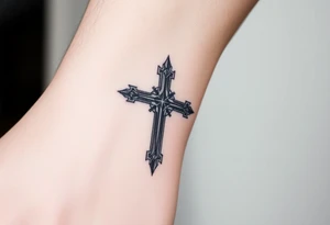 wrist 
cross with color tattoo idea