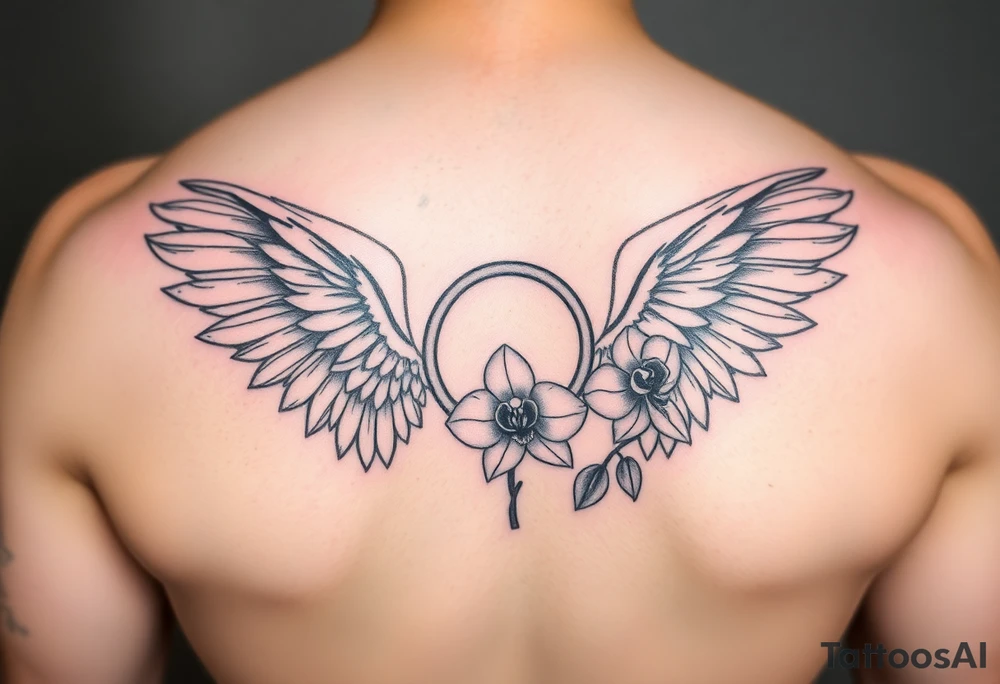 Wings with infinity loop inside and an orchid tattoo idea Wings with infinity loop inside and an orchid tattoo idea