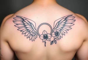 Wings with infinity loop inside and an orchid tattoo idea