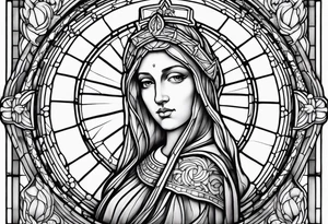 stained glass saint tattoo idea
