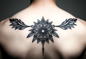 spiritual feathers ornamental mandala shaman tattoo idea