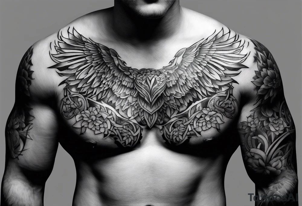 chest tattoo outdoors tattoo idea