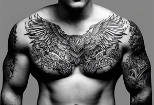 chest tattoo outdoors tattoo idea