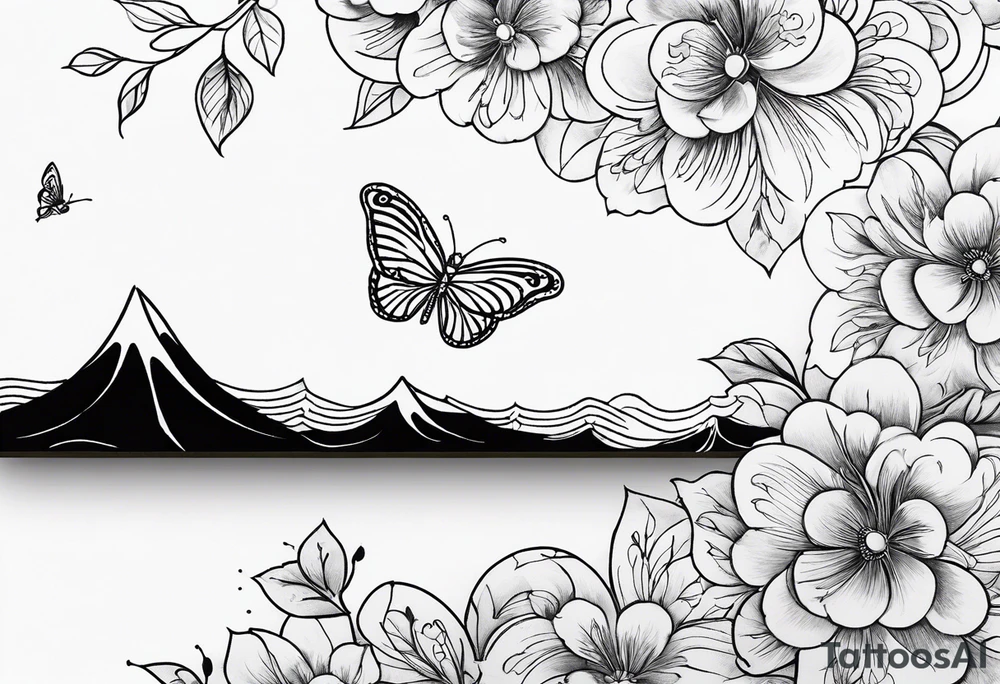 Create a Fine Line tattoo made out of the name Minho and very pretty maybe a butterfly tattoo idea