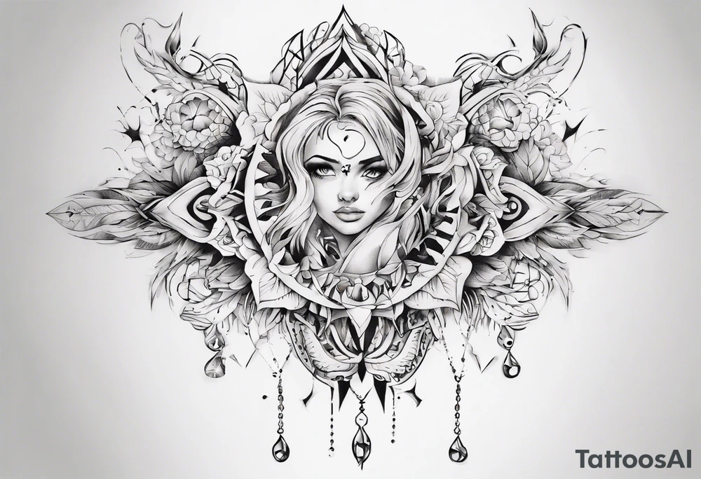 Female tattoo which will wrap around ankle horizontally which is larger in the centre tattoo idea