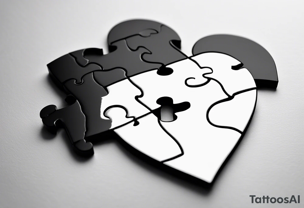 One single Puzzle Piece: A fine, clean outline with no shading, keeping the design light and elegant.
Filled Heart: A small, solid black heart placed inside the puzzle piece. The contrast between the outlined puzzle and the filled heart adds depth and highlights the heart as a symbol of your bond.
Handwritten Text: Beneath or slightly to the side of the puzzle piece, your sister’s words “to my favorite sister,” carefully preserving the integrity of her handwriting.
This will create a balanced, meaningful design that's simple yet full of emotion—perfect for a small ankle tattoo. tattoo idea