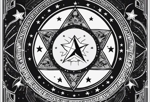 the star (tarot card) with Aquarius feeling minimalist tattoo idea