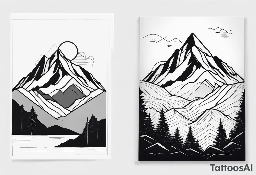 Features mountains along the shaft tattoo idea