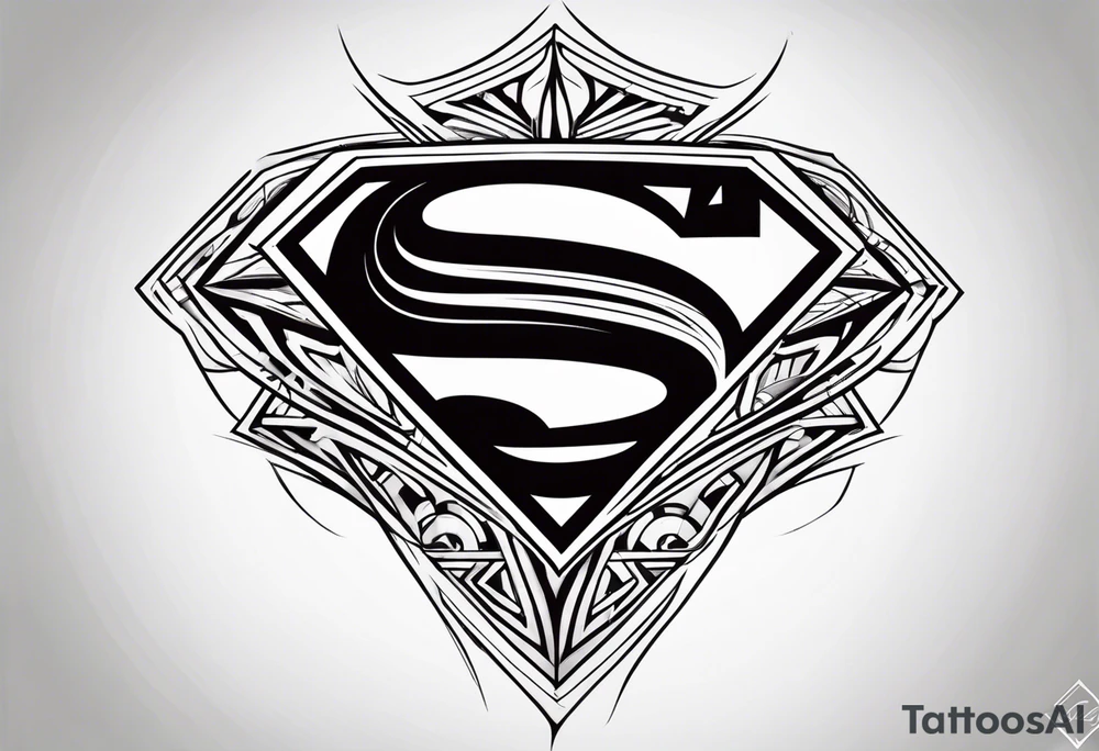 Superman logo tribal tattoo idea