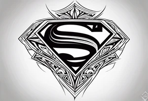 Superman logo tribal tattoo idea