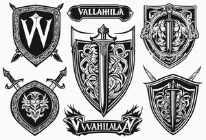 Valhalla
sword shield armour tattoo idea