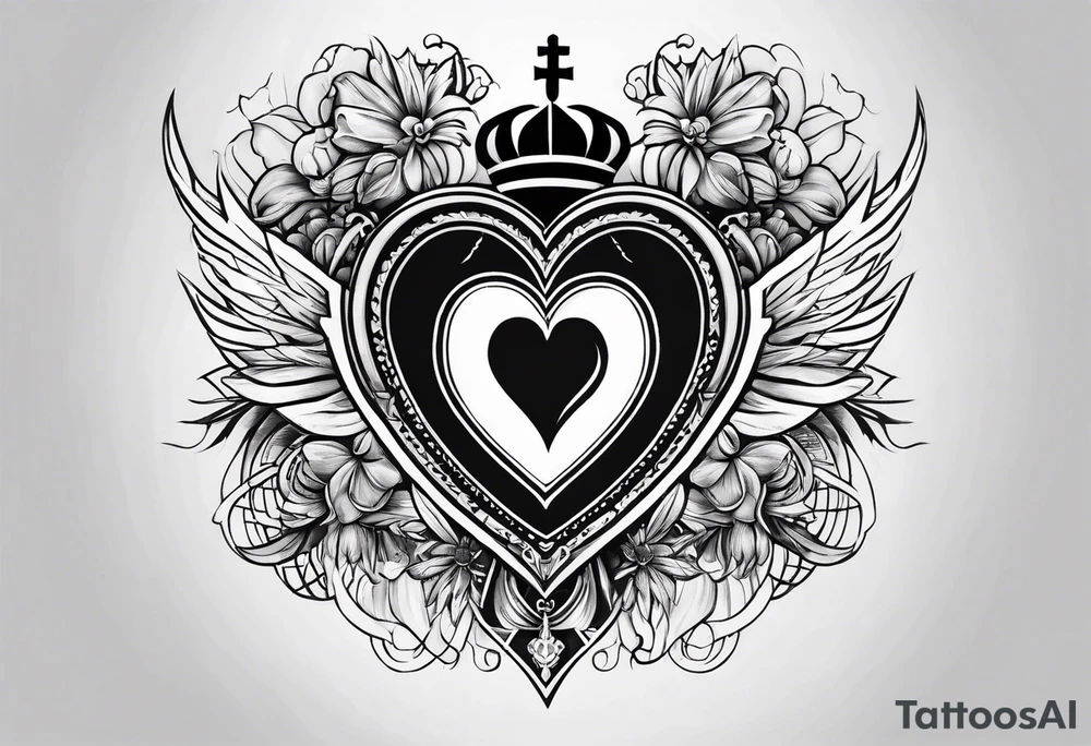 Immaculate heart of Mary with swords or spears going through it tattoo idea