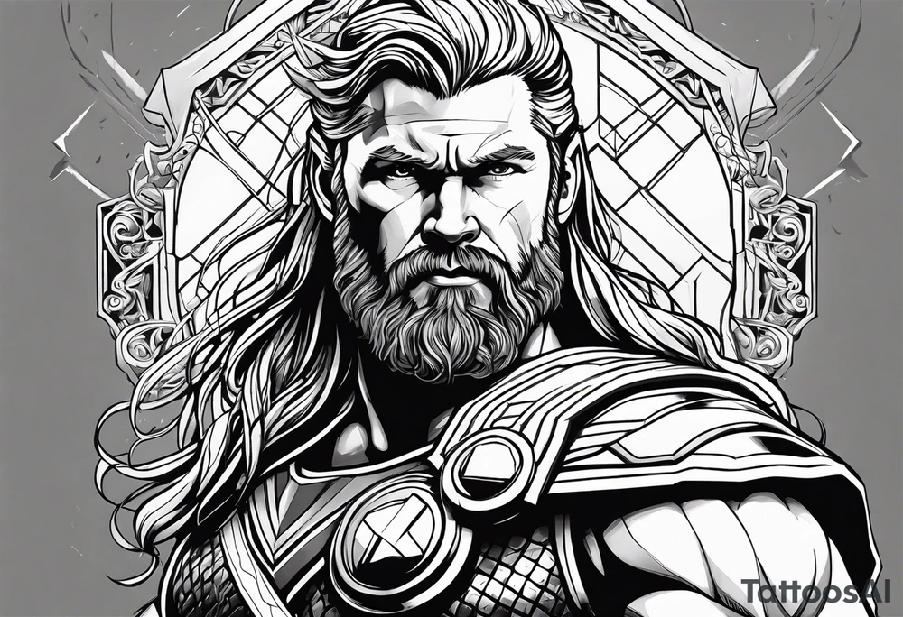 Thor mit Hammer in der Hand tattoo idea