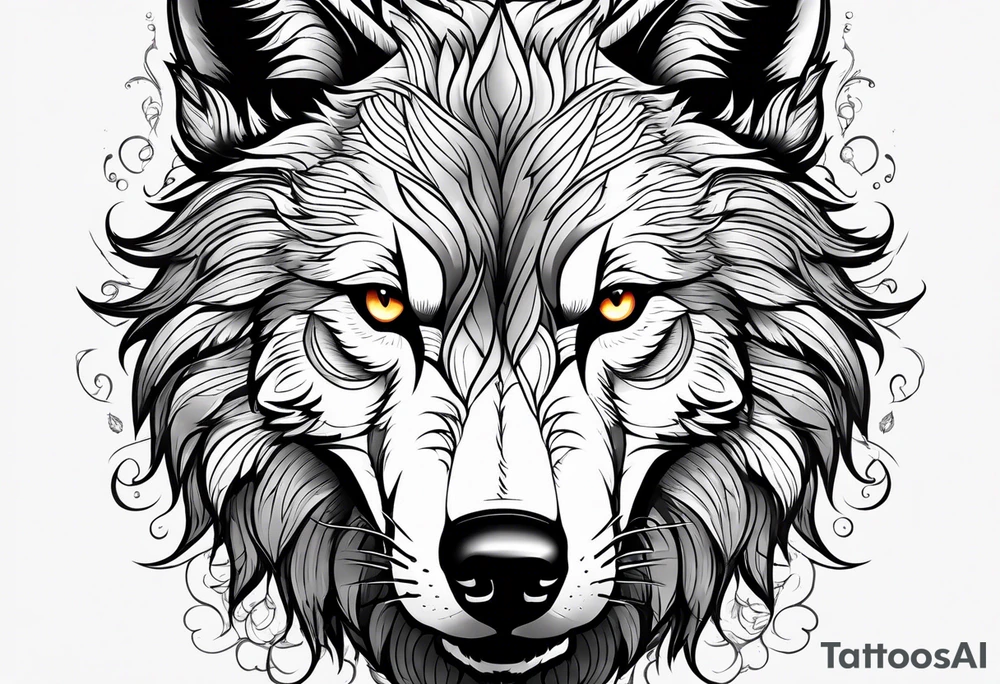 wolf angry tattoo idea
