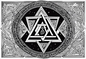 Ancient tetragrammaton to represent God's chosen one with elegant flair and the names "Vivian" and "Brandon" written in Hebrew in the background with a special message from God tattoo idea